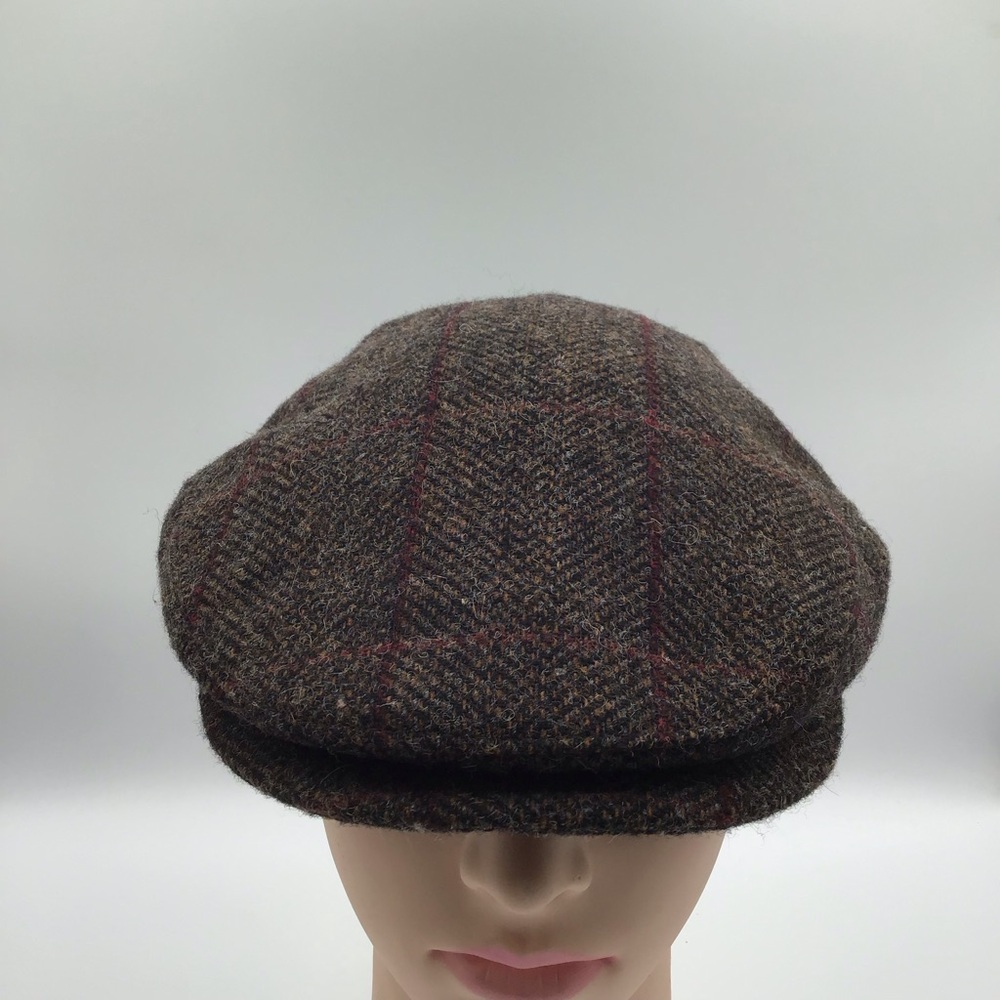 Mucros Trinity Wool Flat Cap Ireland Tweed Lined Newsboy Hat Size Large